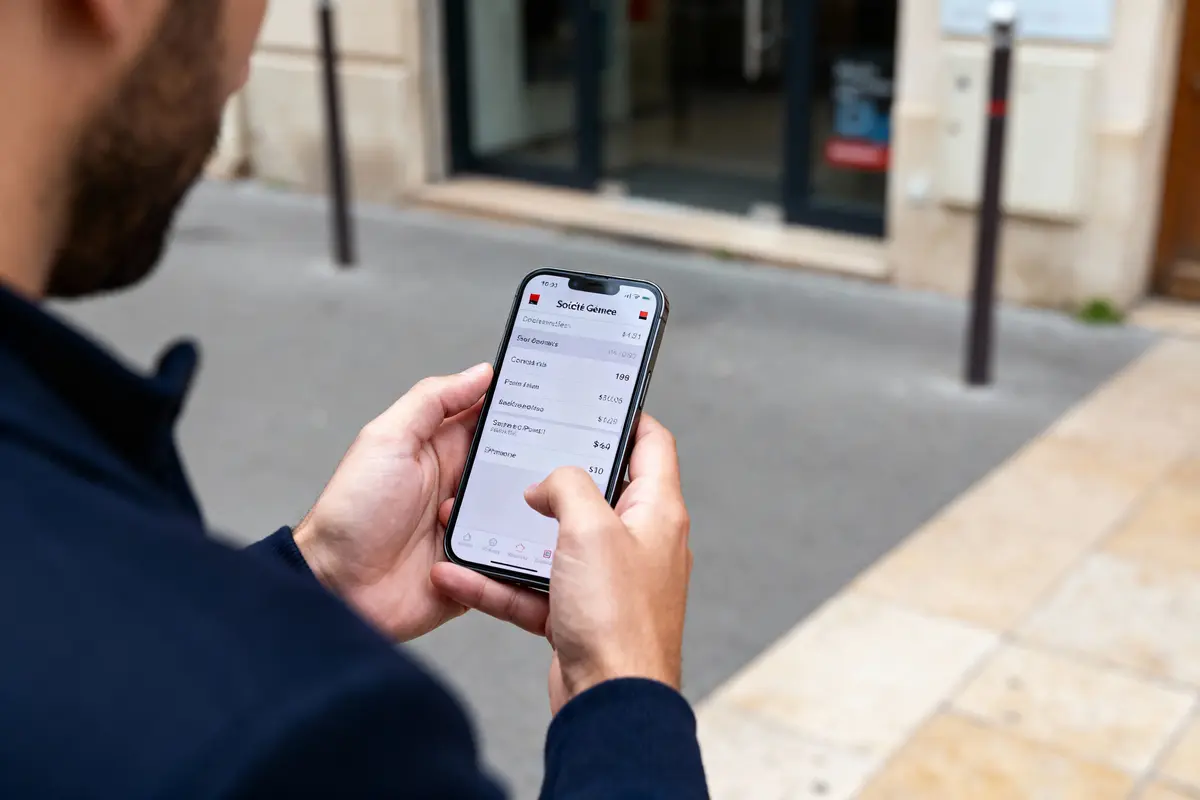 pexels-michal-pech-213601-757318 (1) Personne tenant un smartphone affichant une application financière en extérieur urbain.