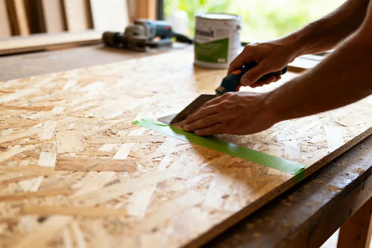 pexels-michal-pech-213601-757318 (1) Personne appliquant du ruban adhésif sur panneau bois OSB pour exploration et innovations des techniques de placage bois