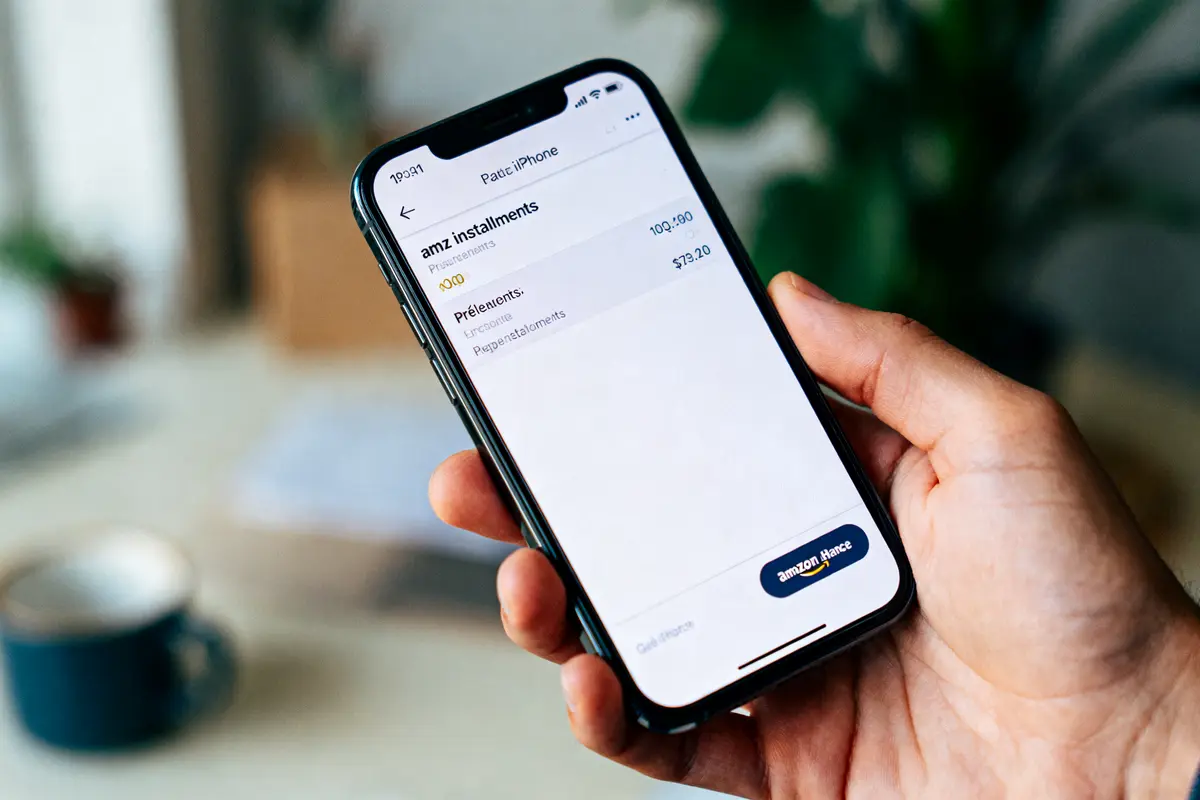 pexels-michal-pech-213601-757318 (1) Main tenant un smartphone, affichant une application financière avec options de paiement et épargne, arrière-plan flou.